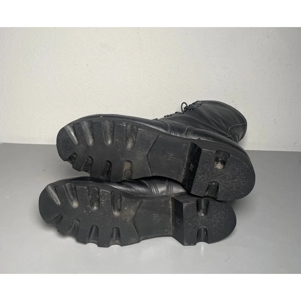 VTG 1989 RO-Search Military Combat Boots Black Leather USA Men 9W